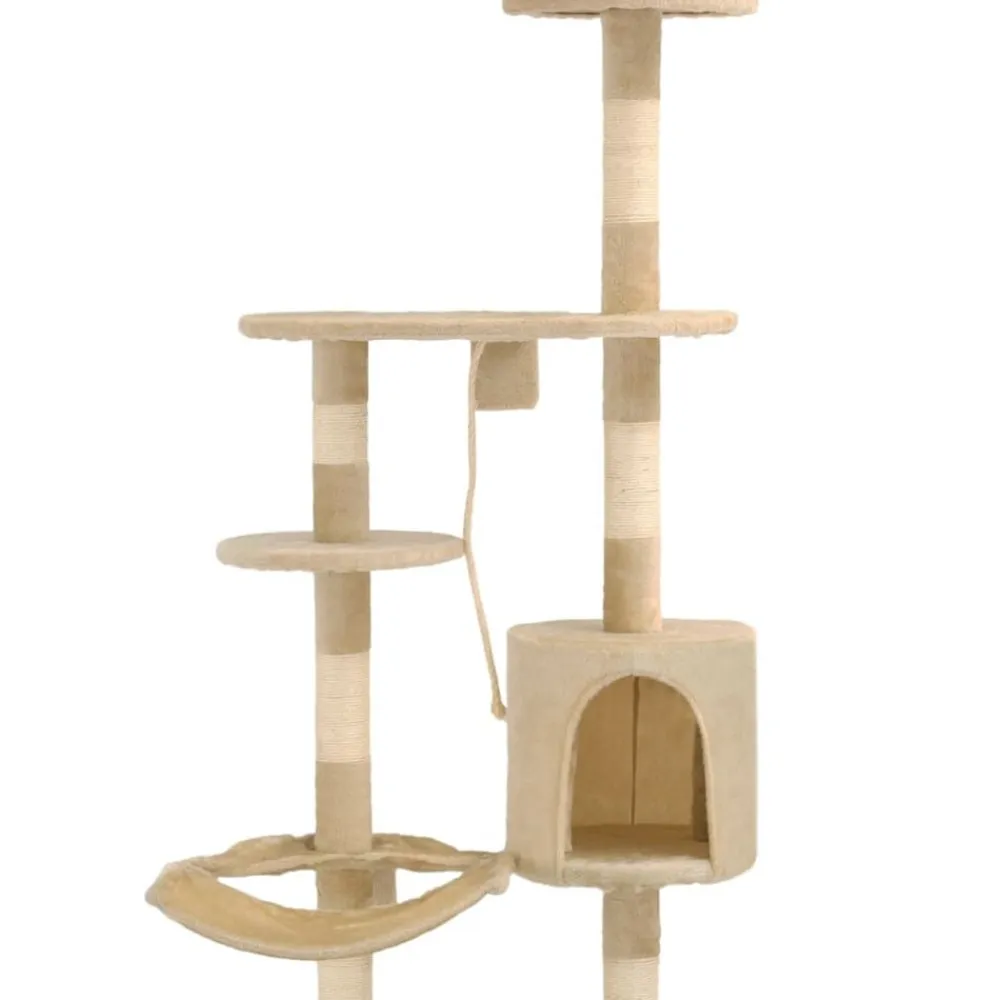 vidaXL Rascador de gatos de pared con poste de sisal 194 cm Beige Online