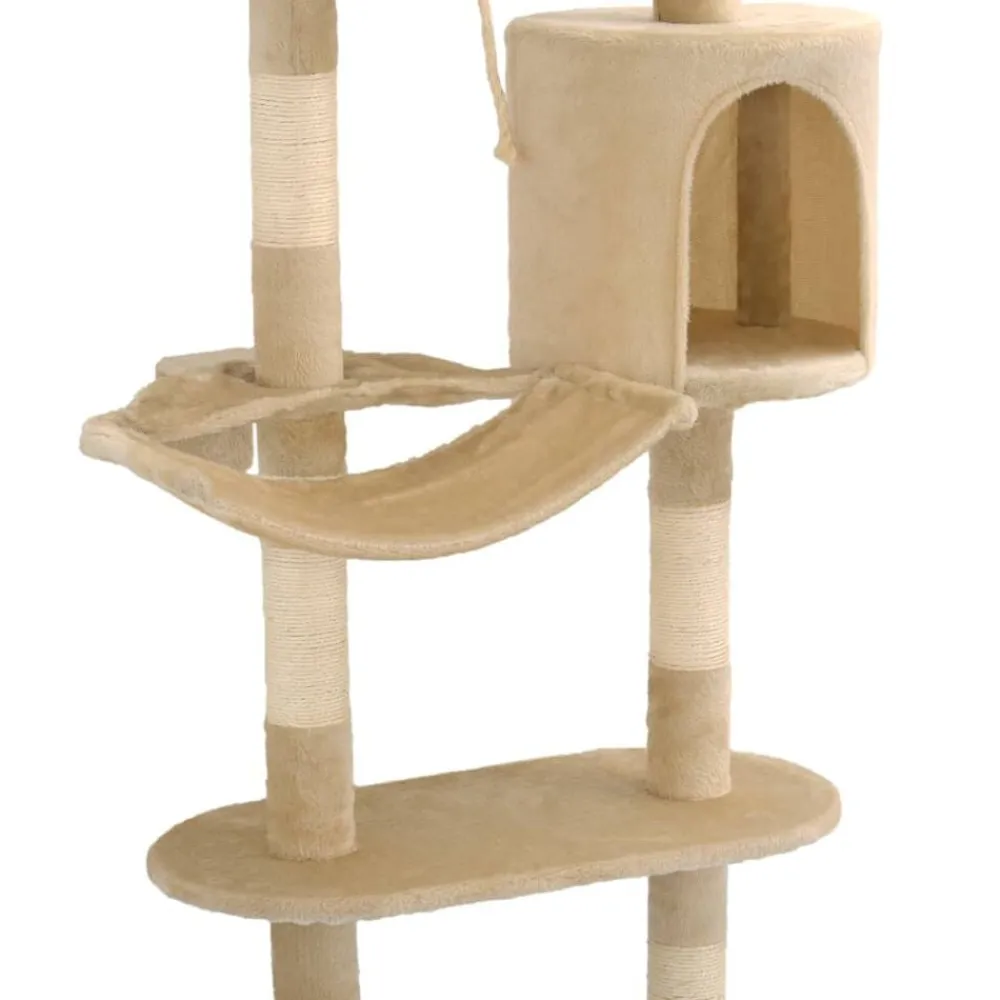 vidaXL Rascador de gatos de pared con poste de sisal 194 cm Beige Online