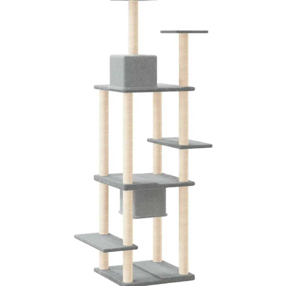 vidaXL Rascador para gatos con postes de sisal 176 cm Gris claro New