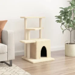 vidaXL Rascador para gatos con postes de sisal color 83,5 cm Crema Outlet