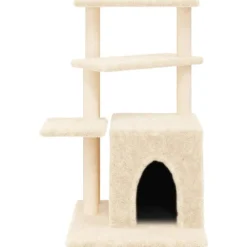 vidaXL Rascador para gatos con postes de sisal color 83,5 cm Crema Outlet