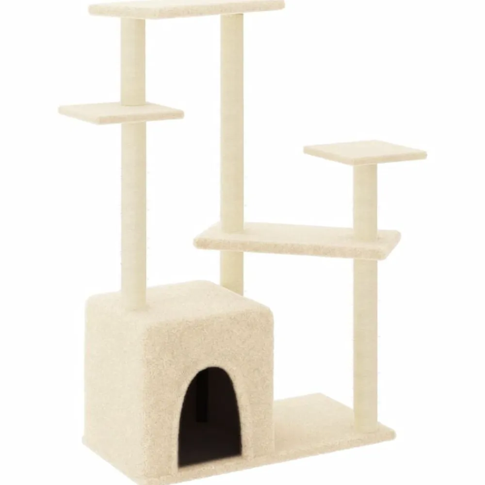 vidaXL Rascador para gatos con postes de sisal color 107,5 cm Crema Outlet