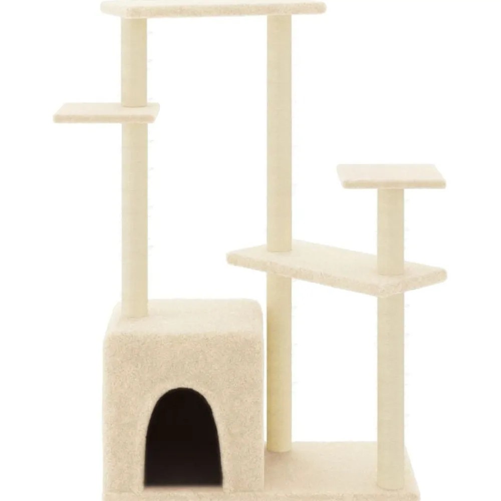 vidaXL Rascador para gatos con postes de sisal color 107,5 cm Crema Outlet