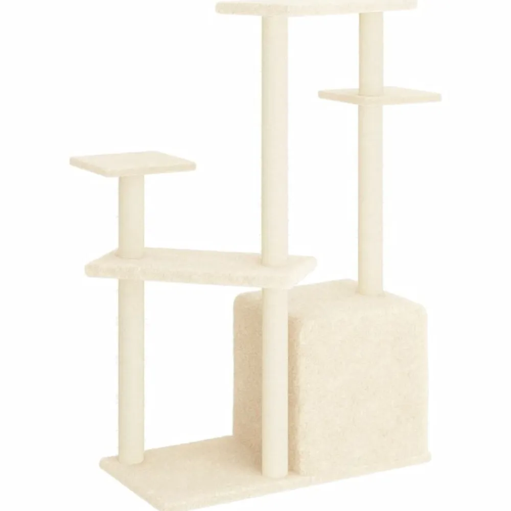 vidaXL Rascador para gatos con postes de sisal color 107,5 cm Crema Outlet