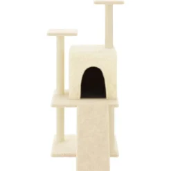 vidaXL Rascador para gatos con postes de sisal color 110 cm Crema New