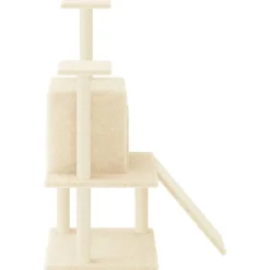 vidaXL Rascador para gatos con postes de sisal color 110 cm Crema New