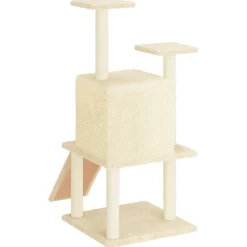 vidaXL Rascador para gatos con postes de sisal color 110 cm Crema New