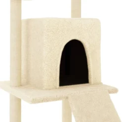 vidaXL Rascador para gatos con postes de sisal color 110 cm Crema New