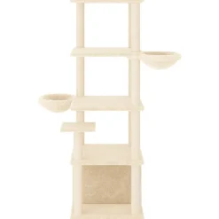 vidaXL Rascador para gatos con postes de sisal color 147 cm Crema Outlet
