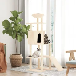 vidaXL Productos Para Mascotas-Rascador para gatos con postes de sisal 166 cm