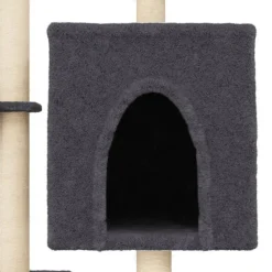 vidaXL Rascador para gatos con postes de sisal 117 cm Gris oscuro
