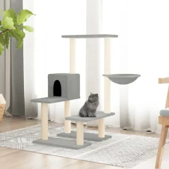 vidaXL Rascador para gatos con postes de sisal 94,5 cm Gris claro Online