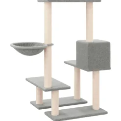 vidaXL Rascador para gatos con postes de sisal 94,5 cm Gris claro Online