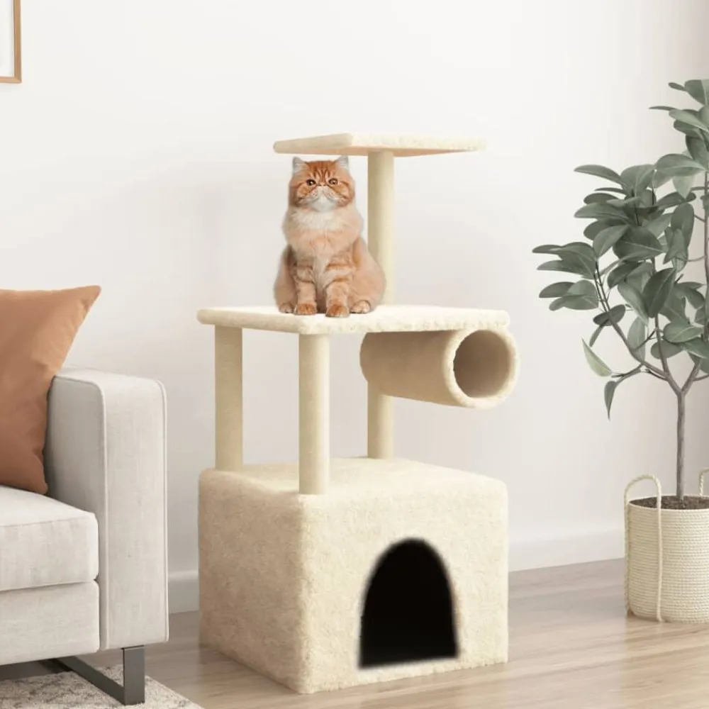 vidaXL Productos Para Mascotas-Rascador para gatos con postes de sisal color 109,5 cm