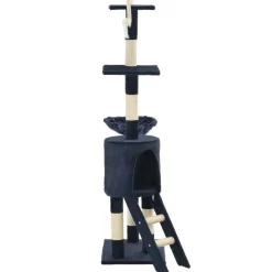 vidaXL Rascador para gatos con poste de sisal 138 cm Azul oscuro Discount