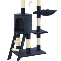 vidaXL Rascador para gatos con poste de sisal 138 cm Azul oscuro Discount