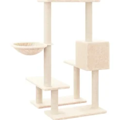 vidaXL Rascador para gatos con postes de sisal color 94,5 cm Crema New