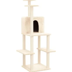 vidaXL Rascador para gatos con postes de sisal color 144,5 cm Crema New