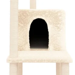 vidaXL Rascador para gatos con postes de sisal color 144,5 cm Crema New