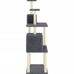 vidaXL Rascador para gatos con postes de sisal 167 cm Gris oscuro New