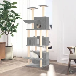 vidaXL Rascador para gatos con postes de sisal 180 cm Gris claro Clearance