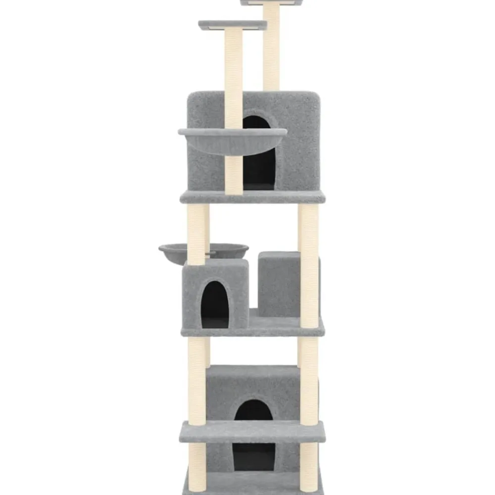 vidaXL Rascador para gatos con postes de sisal 180 cm Gris claro Clearance