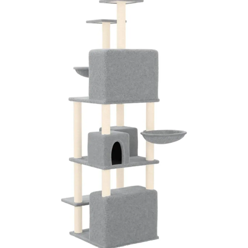 vidaXL Rascador para gatos con postes de sisal 180 cm Gris claro Clearance
