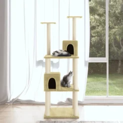 vidaXL Productos Para Mascotas-Rascador para gatos con postes de sisal color 141 cm