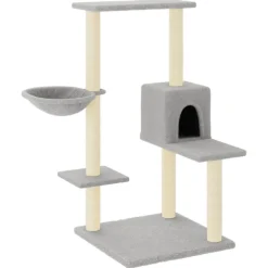 vidaXL Rascador para gatos con postes de sisal 95 cm Gris claro Clearance