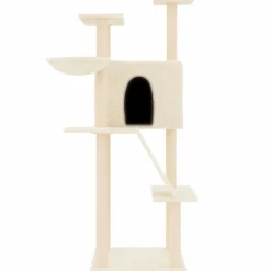 vidaXL Rascador para gatos con postes de sisal color 143 cm Crema Online