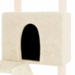 vidaXL Rascador para gatos con postes de sisal color 143 cm Crema Online