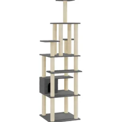 vidaXL Rascador para gatos con postes de sisal 183 cm Gris oscuro Online