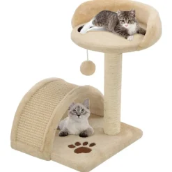 vidaXL Rascador para gatos con poste de sisal 40 cm y marrón Beige Discount