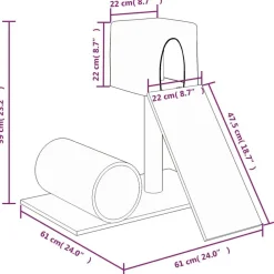 vidaXL Productos Para Mascotas-Rascador para gatos con postes de sisal 59 cm