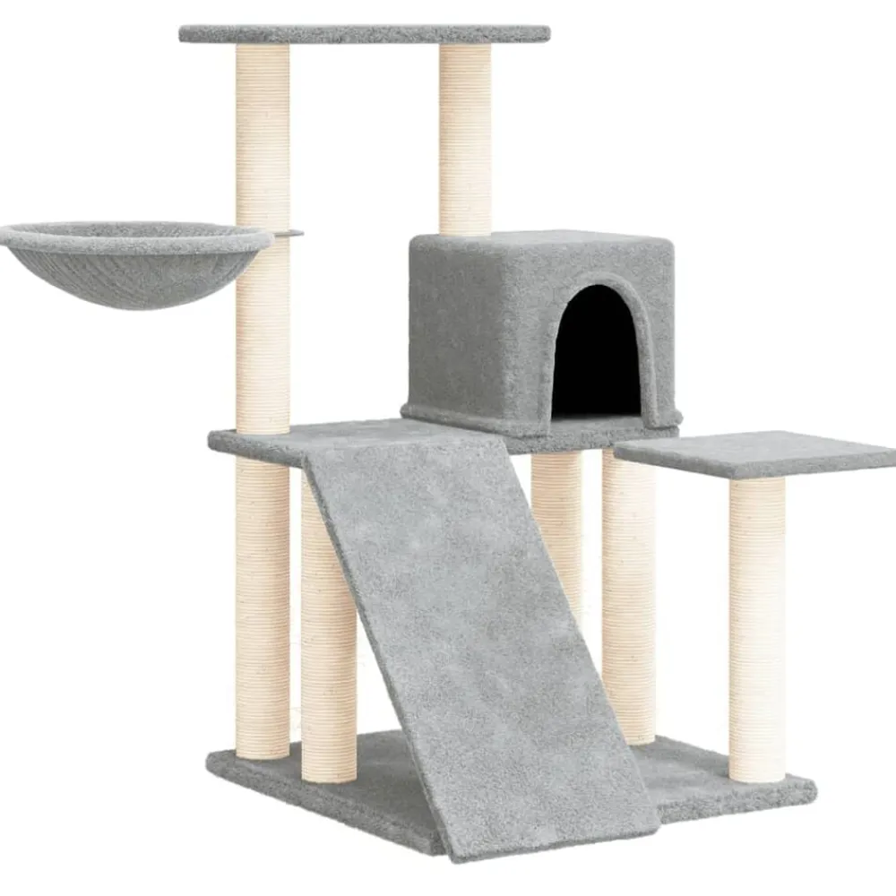 vidaXL Rascador para gatos con postes de sisal 82 cm Gris claro Hot