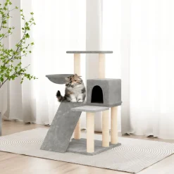 vidaXL Rascador para gatos con postes de sisal 82 cm Gris claro Hot