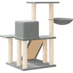 vidaXL Rascador para gatos con postes de sisal 82 cm Gris claro Hot