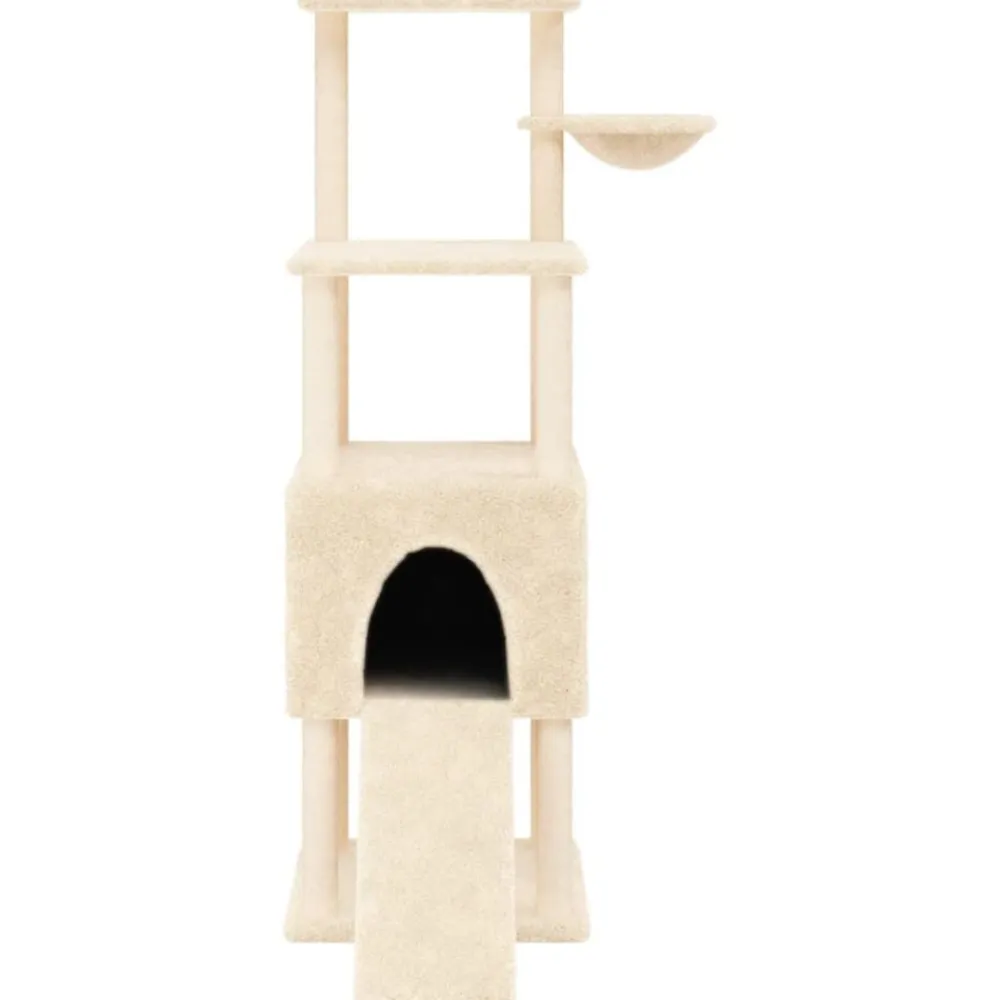 vidaXL Rascador para gatos con postes de sisal 153 cm Crema New