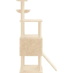 vidaXL Rascador para gatos con postes de sisal 153 cm Crema New
