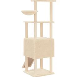 vidaXL Rascador para gatos con postes de sisal 153 cm Crema New