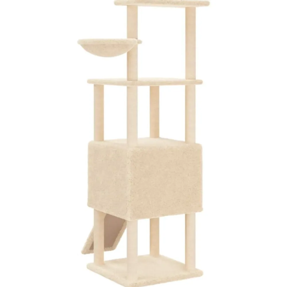 vidaXL Rascador para gatos con postes de sisal 153 cm Crema New