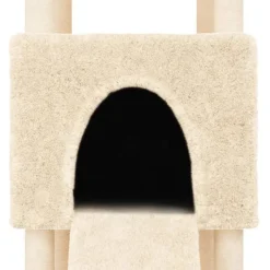 vidaXL Rascador para gatos con postes de sisal 153 cm Crema New