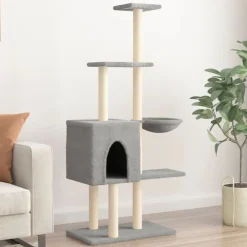 vidaXL Productos Para Mascotas-Rascador para gatos con postes de sisal 145 cm