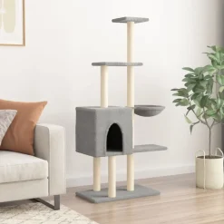 vidaXL Productos Para Mascotas-Rascador para gatos con postes de sisal 145 cm