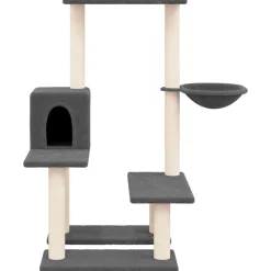 vidaXL Rascador para gatos con postes de sisal 94,5 cm Gris oscuro Discount