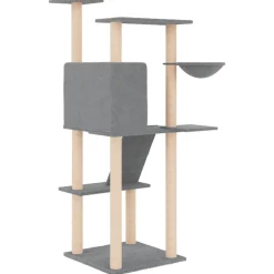 vidaXL Rascador para gatos con postes de sisal 143 cm Gris claro