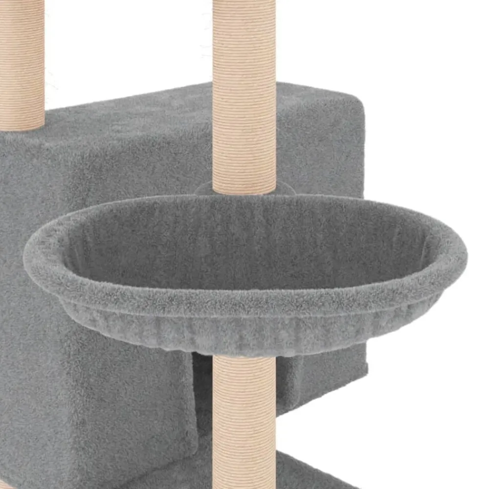 vidaXL Rascador para gatos con postes de sisal 143 cm Gris claro