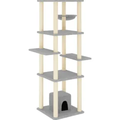 vidaXL Productos Para Mascotas-Rascador para gatos con postes de sisal 154 cm