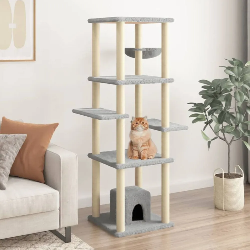 vidaXL Productos Para Mascotas-Rascador para gatos con postes de sisal 154 cm