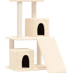 vidaXL Rascador para gatos con postes de sisal color 82 cm Crema